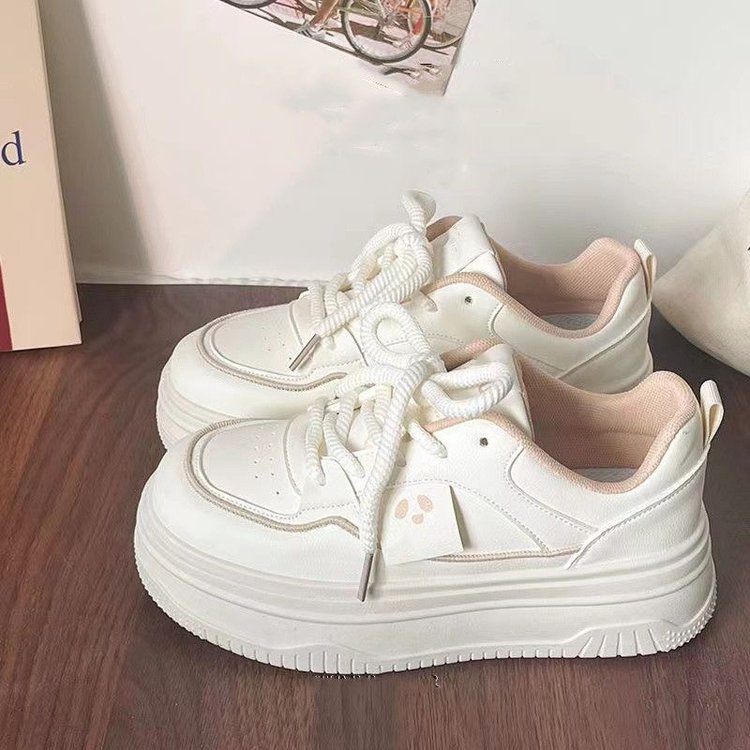 fashionable two-tone high quality white sneakers platform for…
