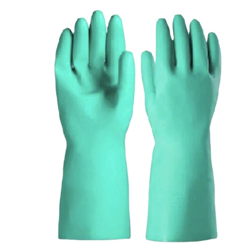 Нитриловые перчатки на подкладке Латексная маслостойкая и антихимическая кухонная Резина Износостойкая и прочная Бытовая стирка посуды для стирки одежды