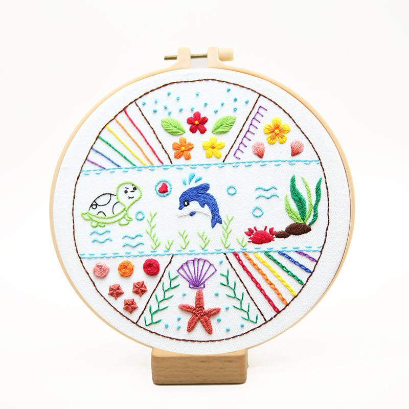 Bordado básico diy 30 tipos de bolsa de práctica de puntada Creative novato flor animal bolsa de costura punto de cruz juego de tres piezas