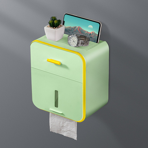 Wall-mounted tissue box, facial tissue storage box, facial tissue storage rack, bathroom facial tissue storage rack, face wash