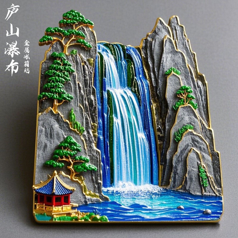 [黄果樹滝] 貴州金属磁気冷蔵庫マグネット廬山文化創造パーソナライズされた創造的なお土産ギフト|undefined