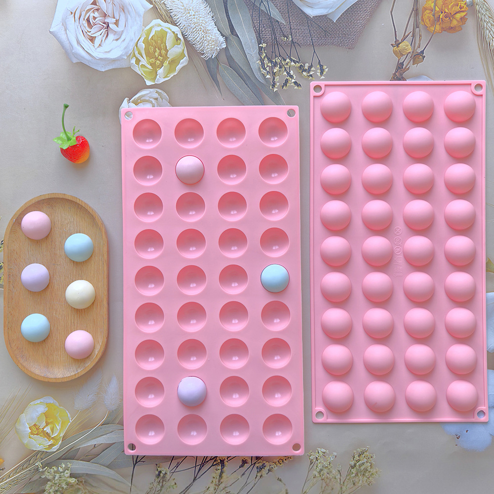 36 pequeños semicírculos 438 chocolate molde de silicona pudín pastel molde de postre jabón utensilios azules