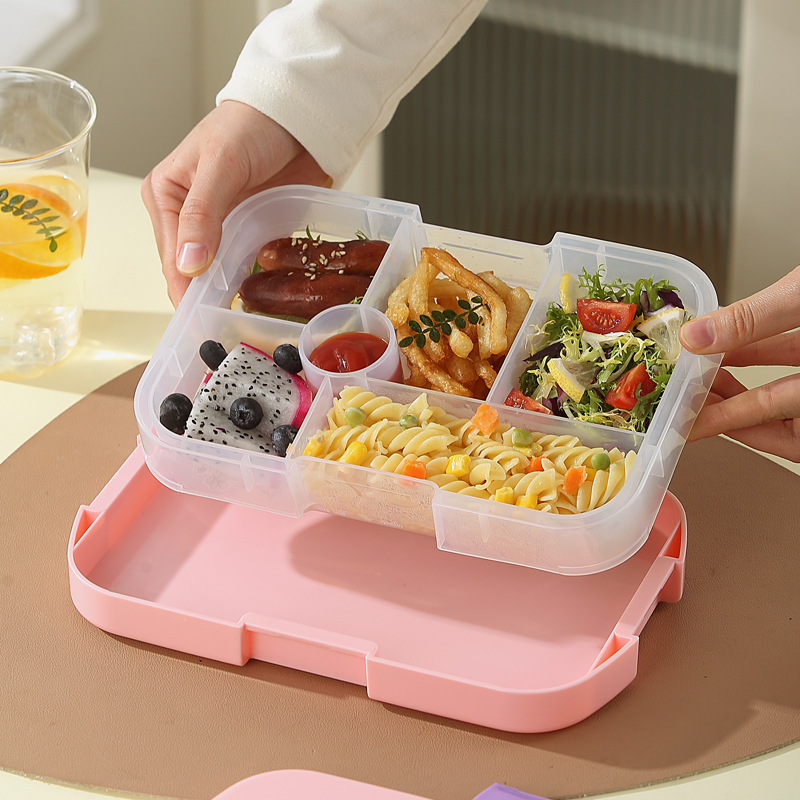 INS Internet celebridad caja de almuerzo de los niños microondas horno estudiante almuerzo caja de plástico compartimento Amazon lonchera