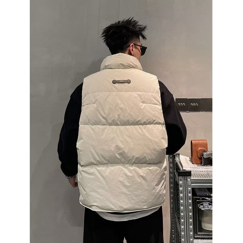 2024 pareja de chaleco de algodón de cuello nuevo estilo coreano de invierno chino, europeo y americano herramientas de hombro sueltas chaqueta de algodón chaqueta de moda