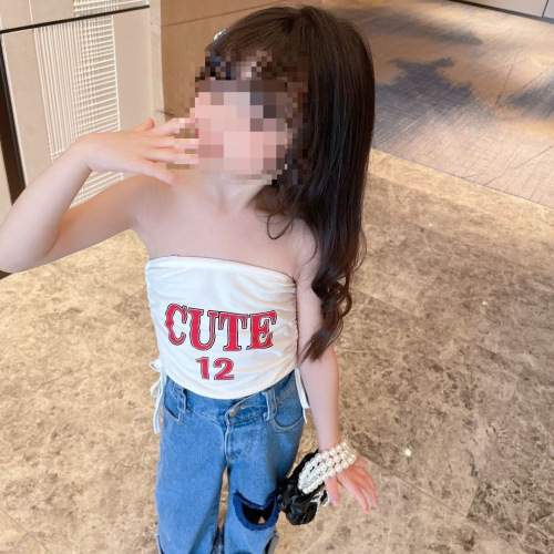  new summer style style vest tops for girls with summer tube tops and letters personalized suspenders for outer wear 0056