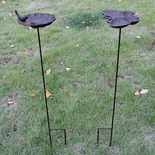Vintage Pastoral Villa Courtyard Cast Iron Bird Feeder Bird Pot Garden Decorations Flower Insert