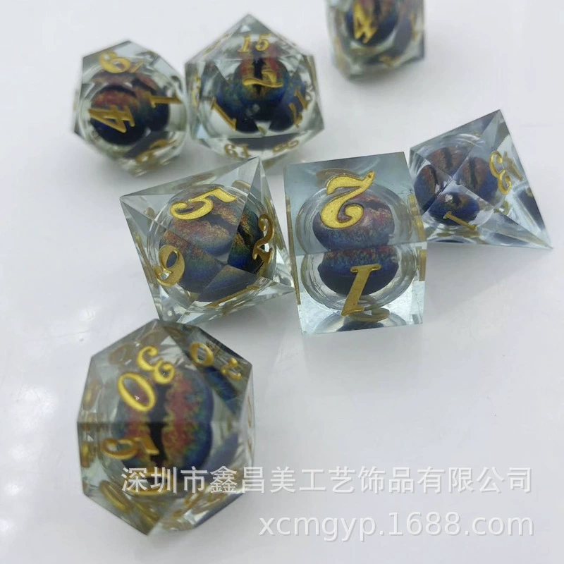 Эксклюзивно доступно за пределами страны для трясущихся глаз DND Dungeons and Dragons TRPG игра поликогольные (многоугольные) творческие кости угловое дерево