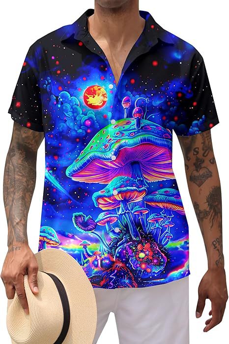 Divertido animal lindo 3D impresión digital hombre calle suelta salvaje manga corta solapa botón camisa hawaiana