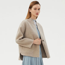 雙面尼短款大衣女韓版寬松小個子顯高純羊毛呢子大衣冬季新款開衫