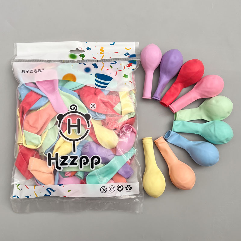 1.5克加厚儿童乳胶气球可爱多款混搭卡通气球彩色圆形马卡龙气球|undefined