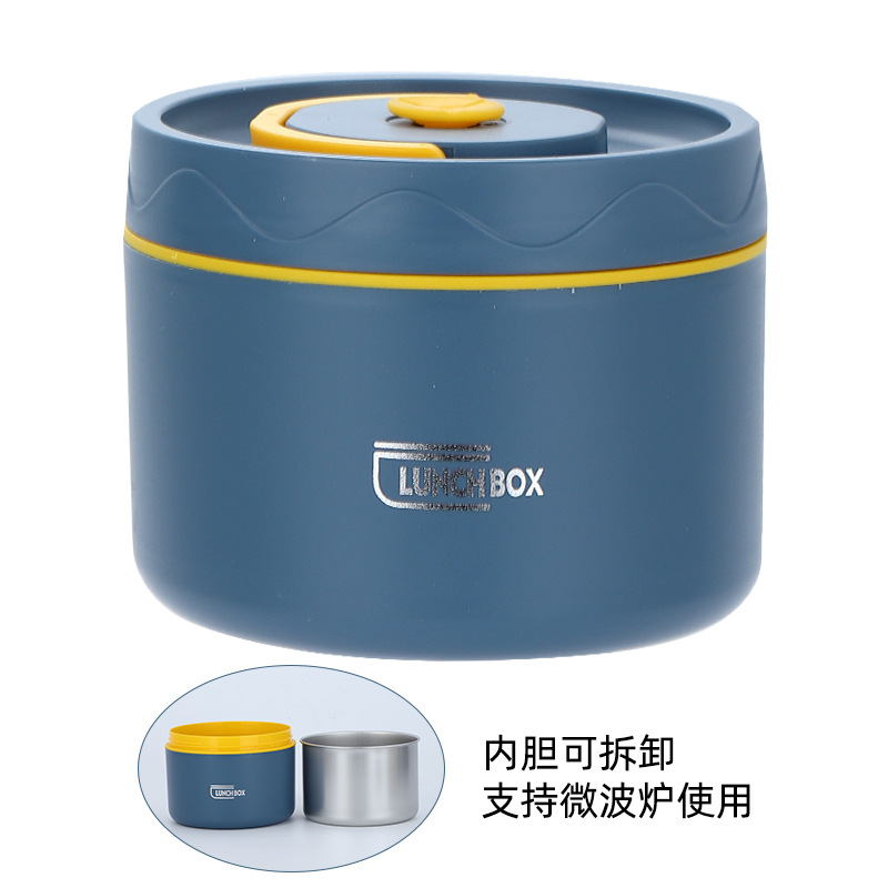 Caja de almuerzo aislada de acero inoxidable 304 sellado redondo caja de almuerzo portátil caja de almuerzo caja de oficina estudiante