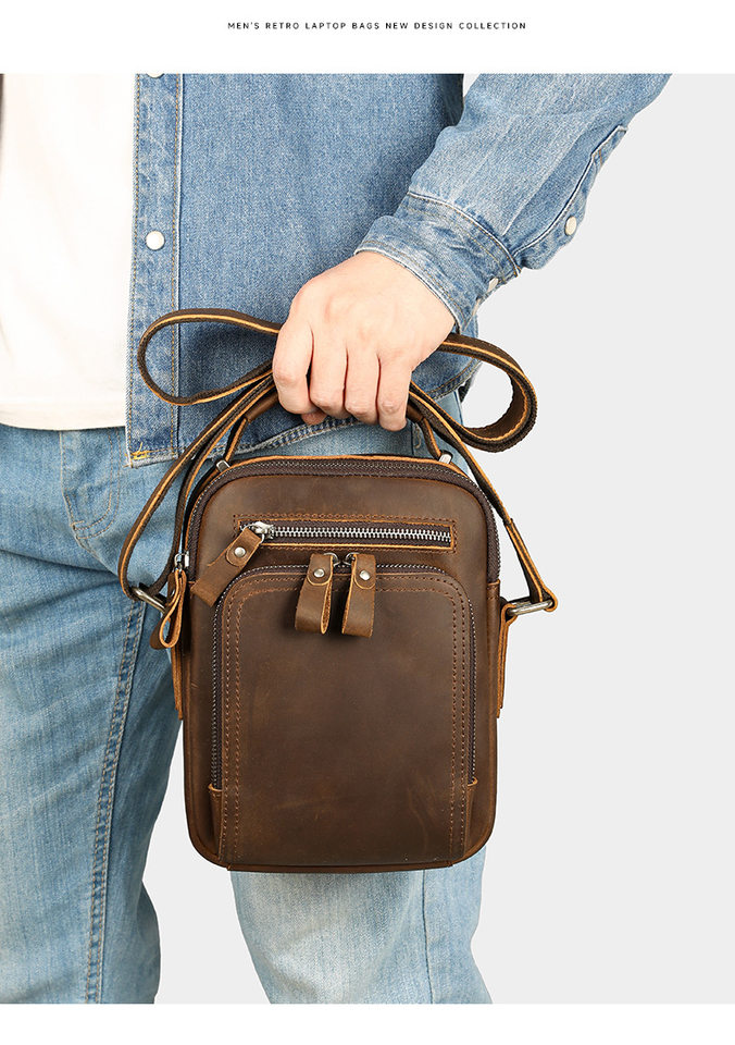 Túi đeo chéo nam da thật da ngựa điên phong cách retro, túi đeo vai đựng vừa máy tính bảng 8 inch — 1323 màu nâu, 1323cà phê, 6097 cà phê đen, 6097 màu nâu chi tiết 74