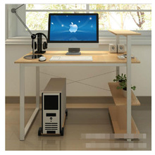 跨境直销板式办公学习写字桌书桌带书架组合桌简易家用电脑桌组合