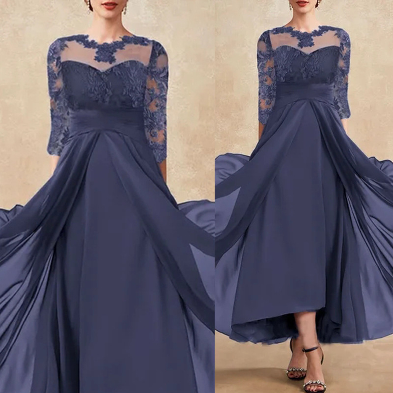 lace shiffon long skirt