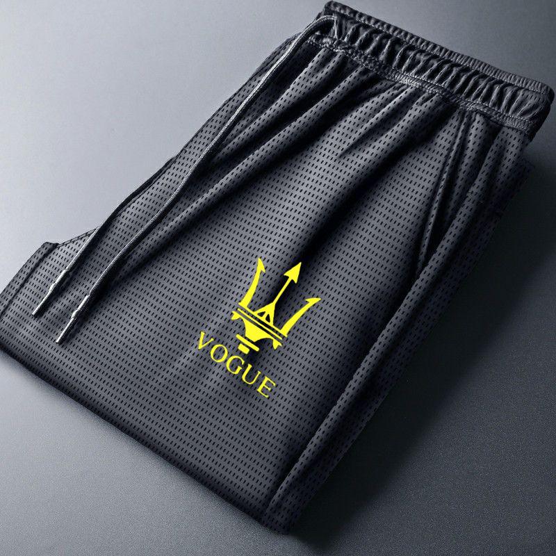 Pantalones casuales de seda de hielo para hombres de verano delgados pantalones de acondicionamiento de aire acondicionado pantalones de acondicionamiento de aire acondicionado de moda