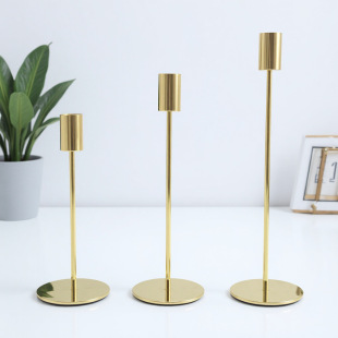Candle Holder, Candle Stand, Golden Iron Art Home Decoration Ornament, Wedding Ceremony Photo Prop, Foreign Trade Atmosphere-Enhancing Item