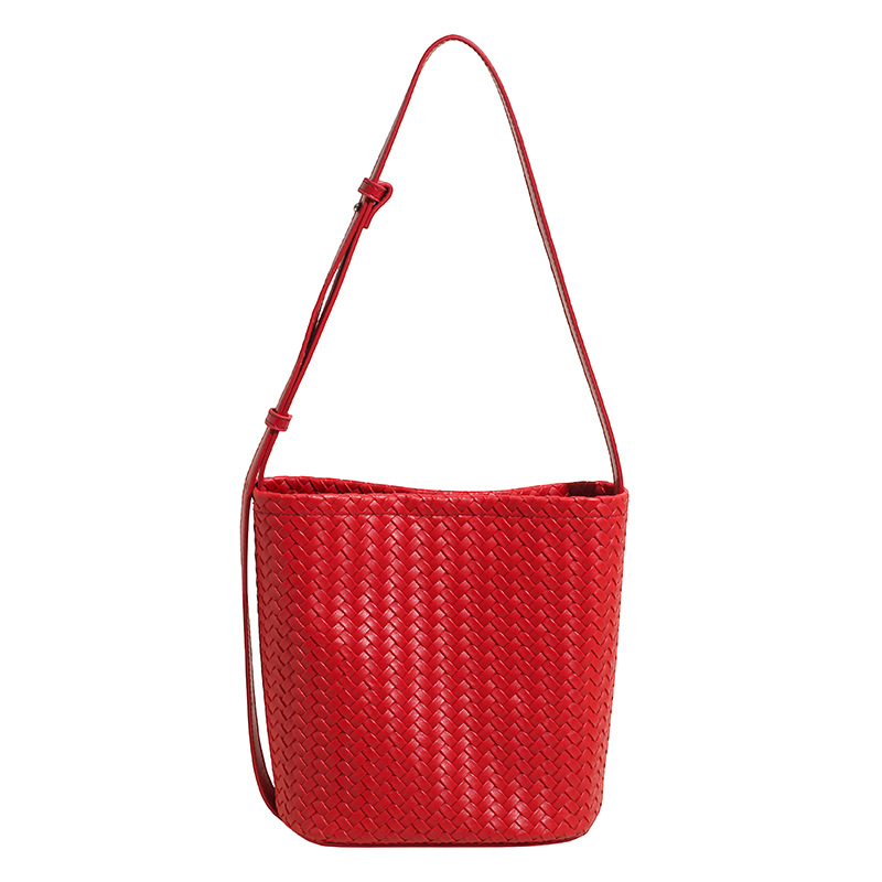 Bolso de cubo de textura transfronteriza 2025 verano nuevo bolso femenino retro tejido patrón bandolera moda niño-madre bandolera