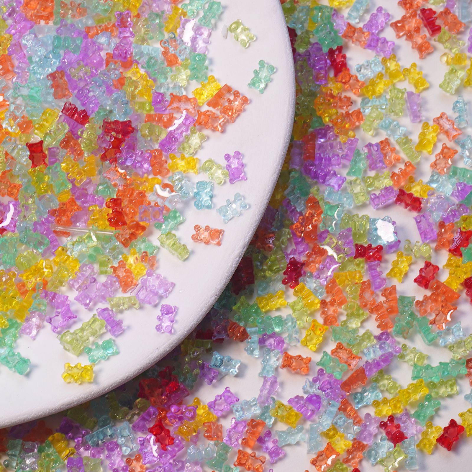 Popular Ice-Clear Japanese-Style Bear Nail Art Accessories, Cute Resin DIY Hair Clips, Earrings, Phone Case Decorations, and Wearable Nail Decorations