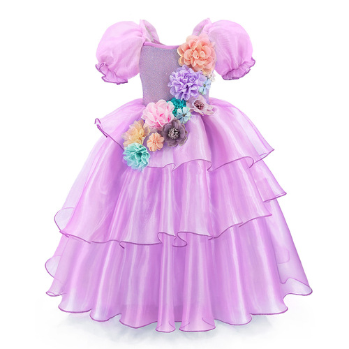 Magic of International Trade Cross-border Full House Cosplay Costume Purple Mirabel Child Princess Dress Role-playing Tutu Dress