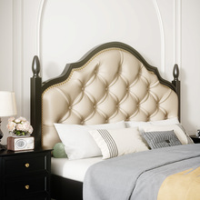 复古美式实木床1.8米主卧双人大床现代简约1.5米法式轻奢软包婚床