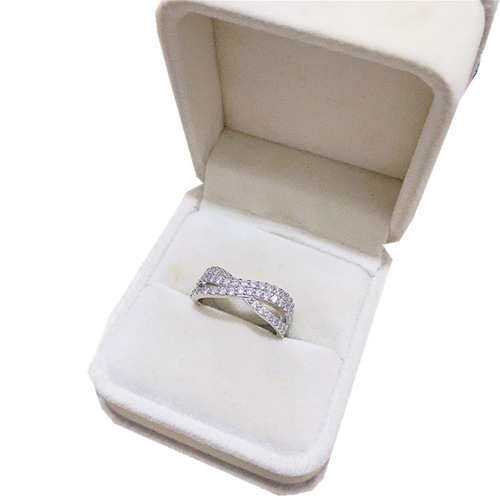 Cross-border European and American heavy industry exaggerated zirconia diamond ring, light luxury color preservation micro-set ring Amazon supply