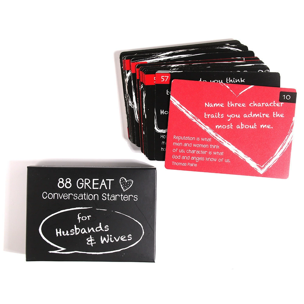 English version 88 great conversation starters couples love game board game cards