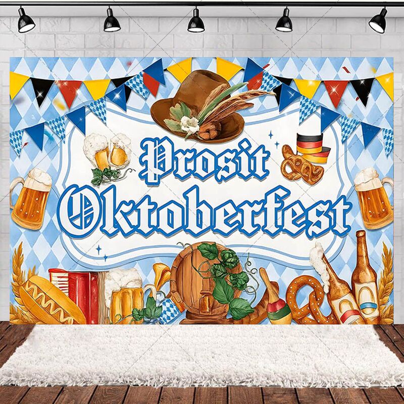 Autumn Oktoberfest Photo Banner German Bavarian Beer Festival Atmosphere Decoration Background Hanging Cloth