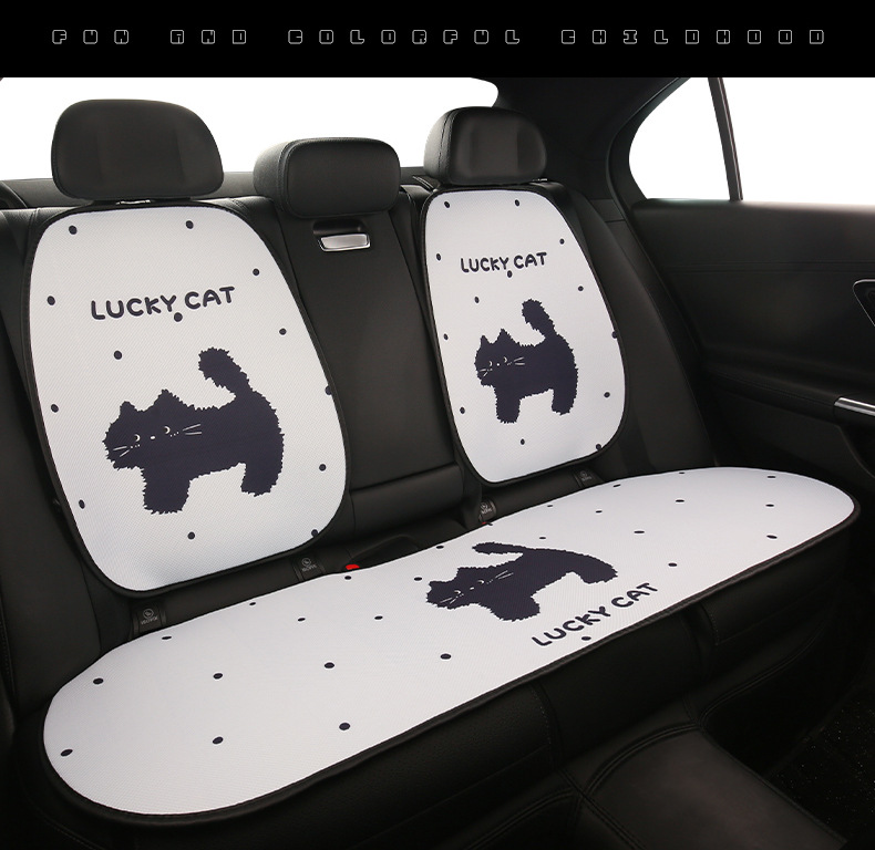 Car Seat Cushion, Universal Breathable Seat Cover for All Seasons, Female Seat Cover, Summer Gel Pad, Rear Single Piece Cartoon Cooling Pad