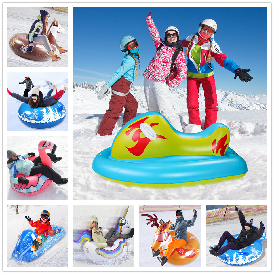 现货PVC充气滑雪圈 高弹加厚充气滑雪艇滑雪车 儿童滑雪橇摩托艇