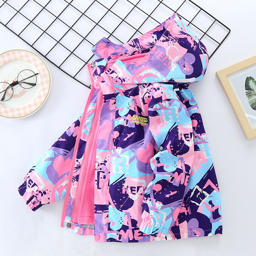 Children's three-in-one detachable down jacket autumn and winter clothing 2024 new style thickened coat for girls middle and large children's tops 
