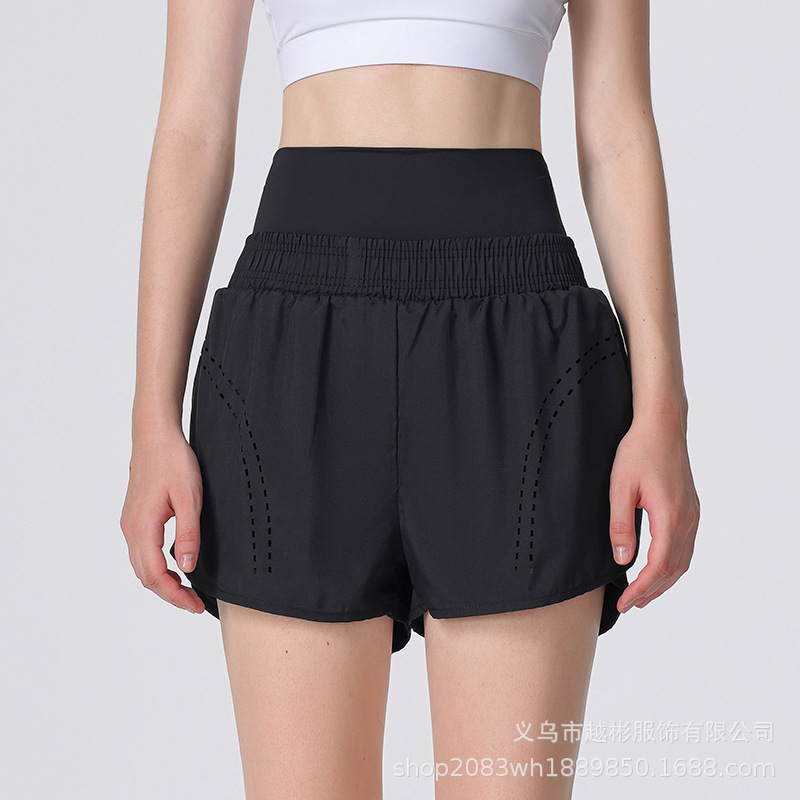 Nuevos pantalones cortos deportivos de mujer anti-exposición pantalones casuales de Yoga de cintura alta desgaste exterior pantalones de fitness ajustados de secado rápido europeos y americanos