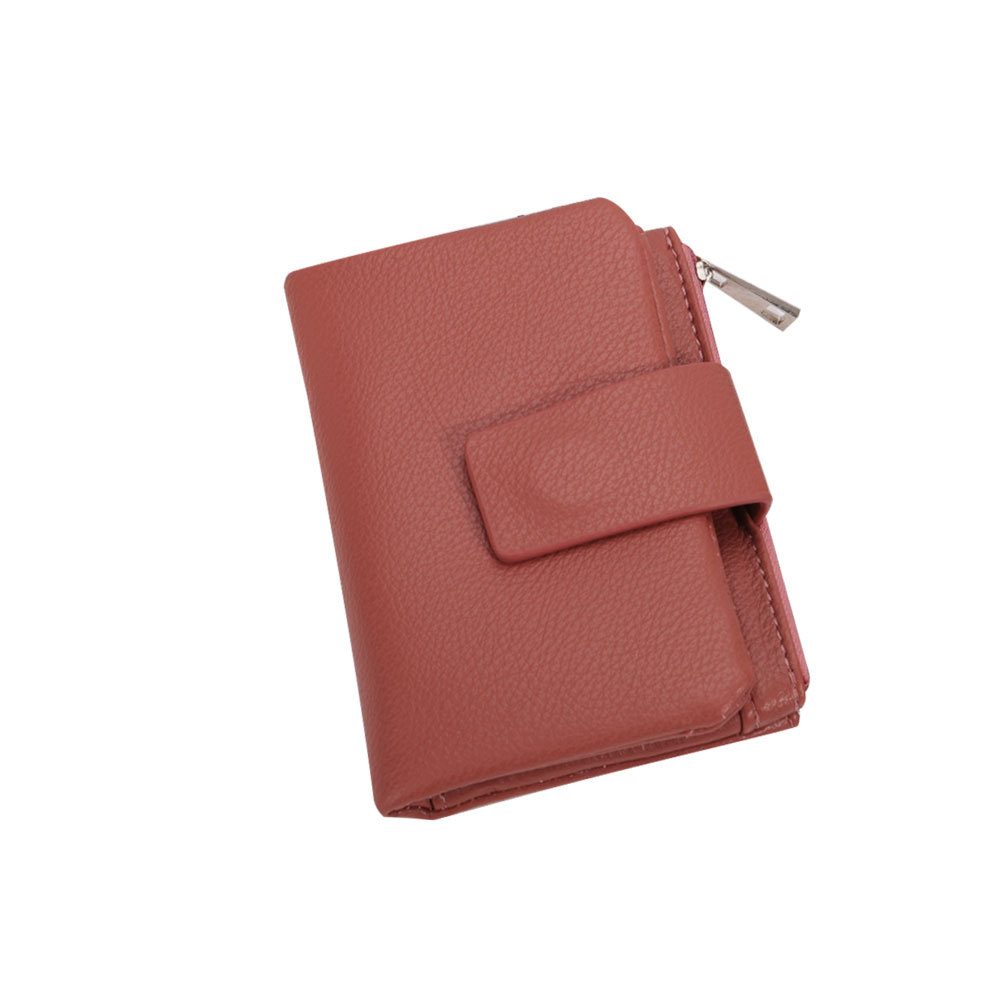 2025 Europa y los Estados Unidos nueva cartera de mujer alta sensación simple PU litchi doble doble cartera multifuncional en una cartera