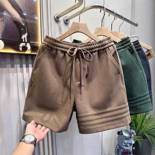 Summer Classic Three Bar Design Heavy Sports Casual Shorts Men's Pants Loose Pants American Pants