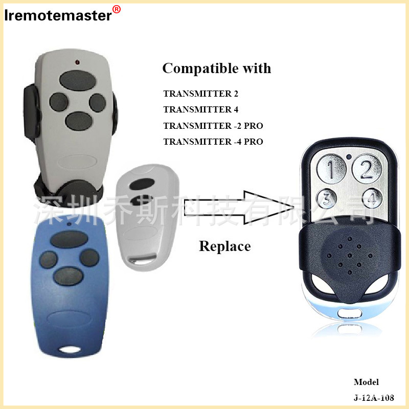 外贸433.92mhz1234/ABCD 按键车库门遥控器 兼容 Doorhan remote