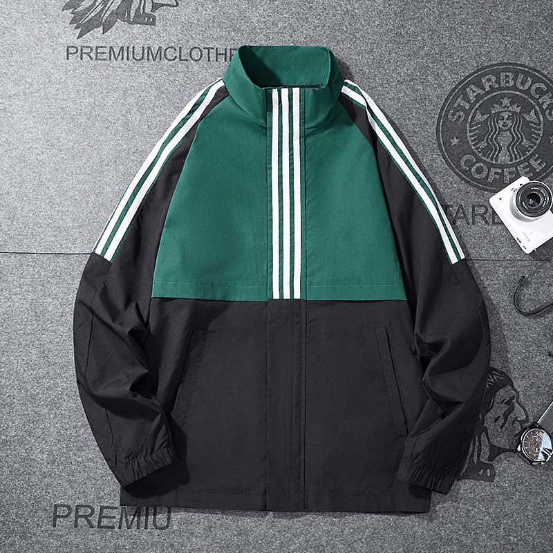 2022 chaqueta masculina primavera y otoño nuevo cuello de manga larga guapo con chaqueta casual de moda coreana