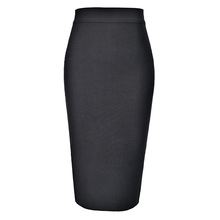 欧美爆款后开叉修身弹性紧身绷带半身裙包臀夜店性感女裙75厘长