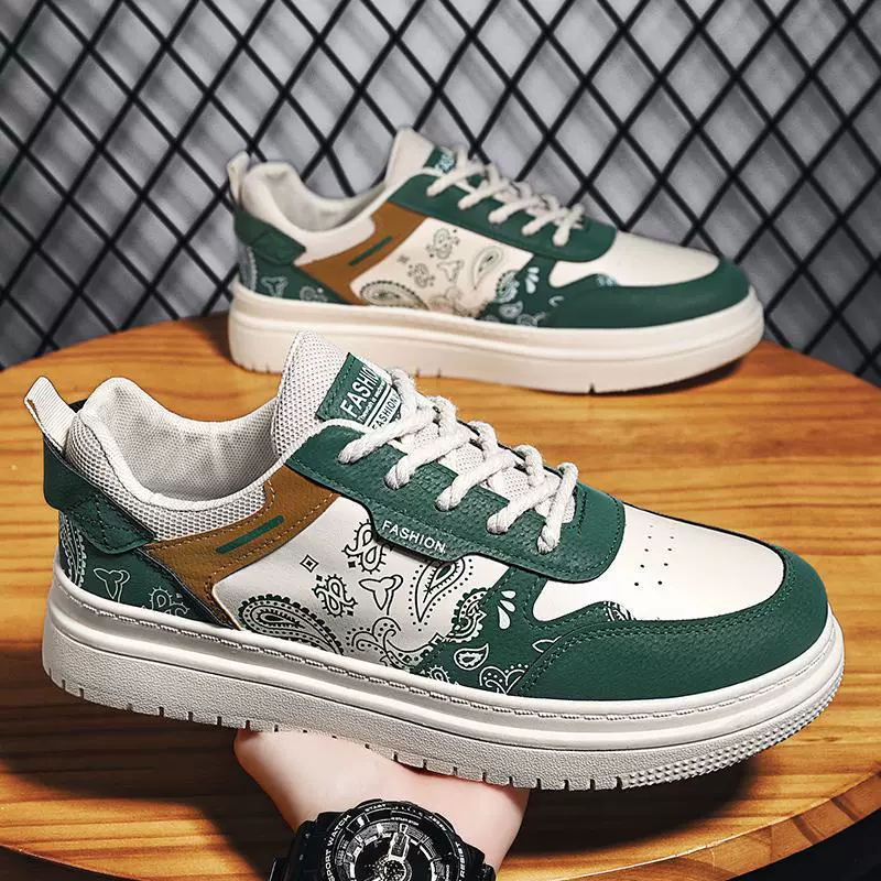 Новая мужская обувь, модные кроссовки, износостойкая повседневная спортивная обувь на толстой подошве для студентов, кожаные туфли для скейтборда с низким верхом.