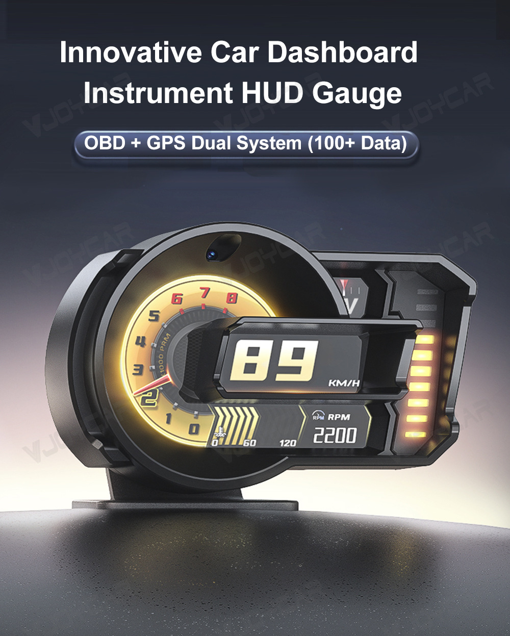 Cross-border new hud head-up display full LCD obd meter gesture switching mode turbine speed meter