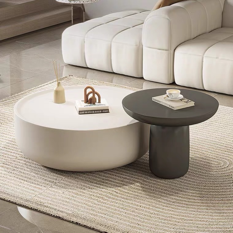 Mesa de café de estilo crema sala de estar hogar Luz francés tamaño redondo pequeño apartamento en línea celebridad diseñador simple mesa de té