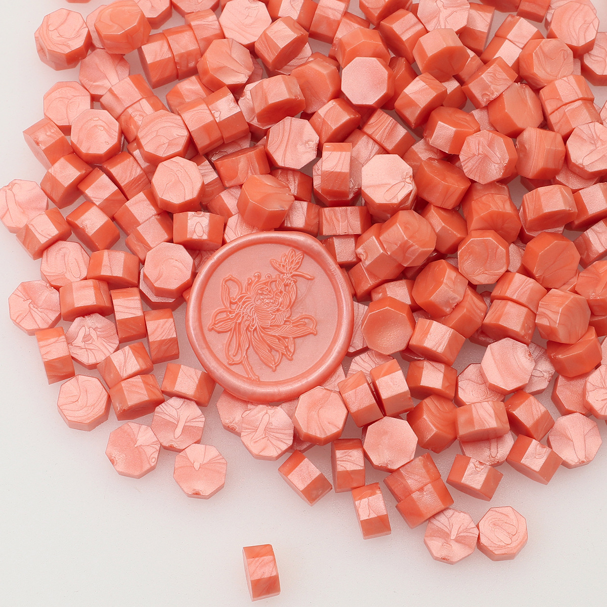 Perlas de cera de sellado octogonales Oucai, 500g, 131 colores, perlas de sellado de cera a granel, colores mixtos, baratas, perladas, una libra.