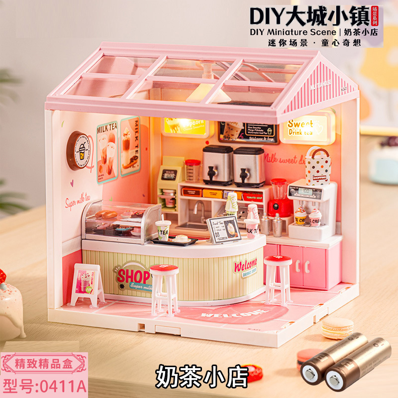 Jiaerle シーンハウス DIY おもちゃビッグシティタウンビルディングブロックギフトミニチュアパズル漫画装飾品教育とトレーニングギフト|undefined