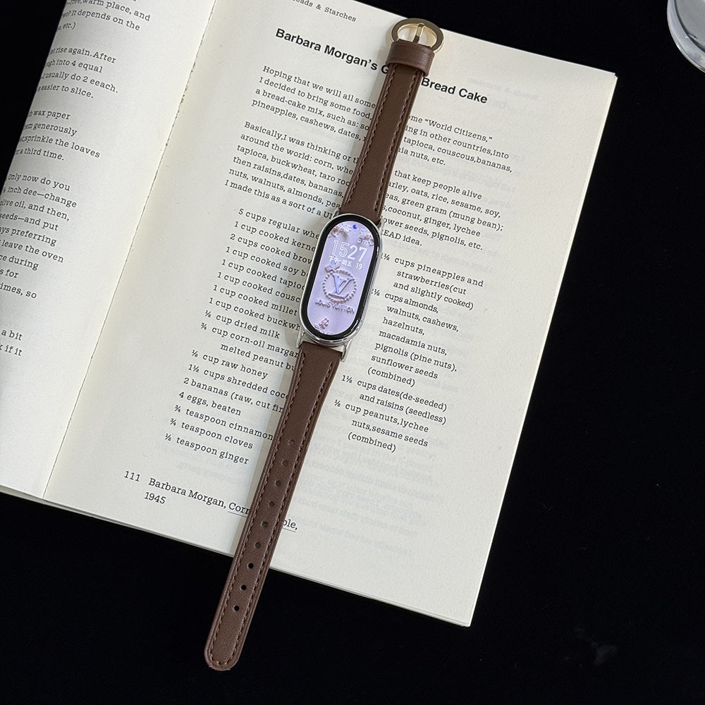 Suitable for Xiaomi Mi Band 11/10/9/Nfc Watch, Xiaomi 8Th Generation Fashionable and Luxurious Leather Horseshoe Buckle Wristband