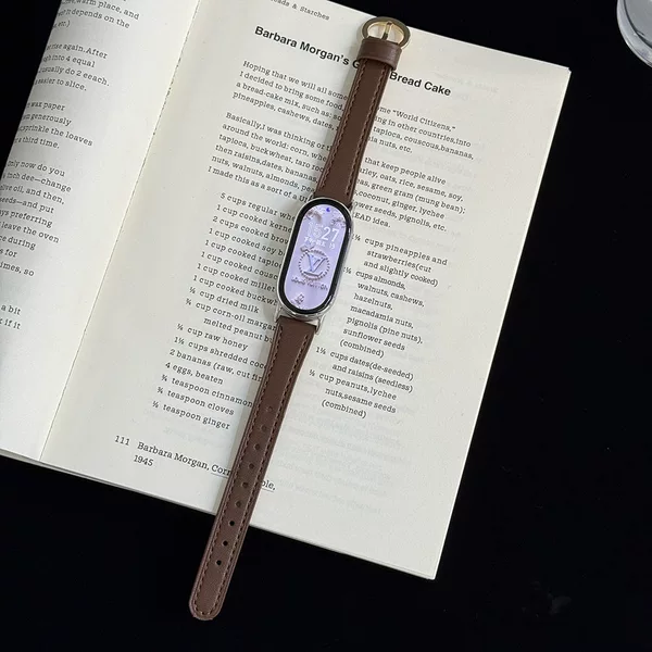 Suitable for Xiaomi Mi Band 11/10/9/Nfc Watch, Xiaomi 8Th Generation Fashionable and Luxurious Leather Horseshoe Buckle Wristband