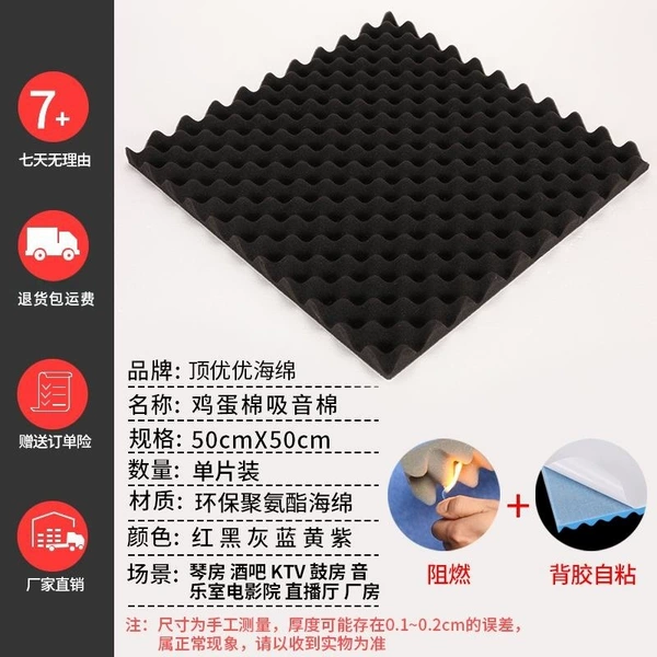 Black - 2cm thick - flame retardant upgraded high-density model (with adhesive backing) - Peak profit