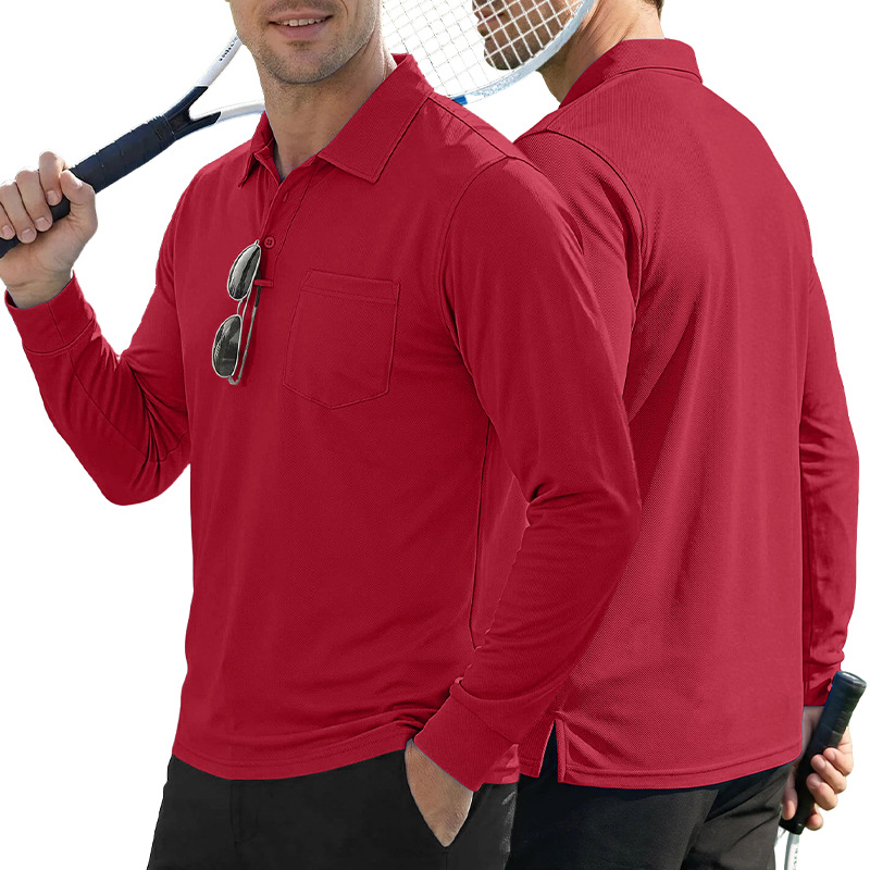 Transfronterizo Amazon manga larga camiseta suelta con collar camiseta hombre Europa y América otoño nuevo estilo al aire libre táctico polo hombre