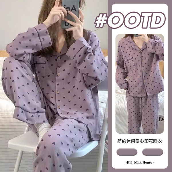 purple cute demi-season autumn pijama