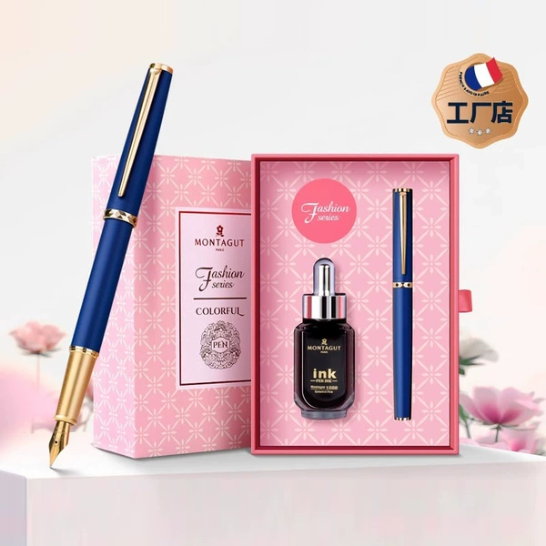 Blue ink, gift box, set
