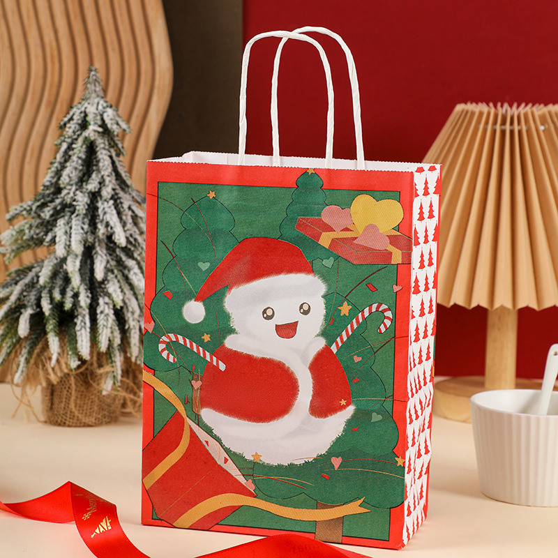 クロスボーダー現物クリスマスギフトバッグ平安果クリスマス祝日プレゼント包装袋サンタクロース赤い紙袋|undefined