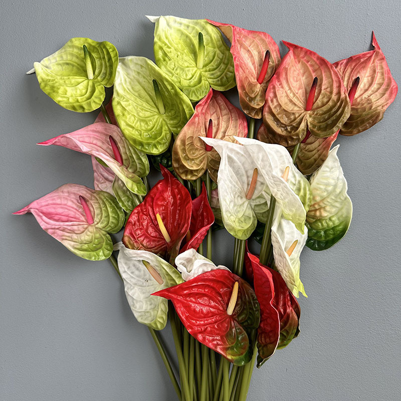 Artificial Flower Pu Anthurium 3D Realistic Small Anthurium, Firecracker Anthurium, Lotus Flower Art Decoration Flower Arrangement Materials Artificial Anthurium Artificial Flower Pu Anthurium 3D Realistic Small Anthurium, Firecracker Anthurium, Lotus Flower Art Decoration Flower Arrangement Materials Artificial Anthurium