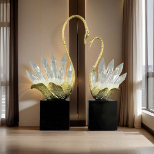 Light Luxury Crystal Swan High-End Home Entrance Living Room Tv Cabinet Wine Cabinet Housewarming Wedding Gift Decoration Ornaments